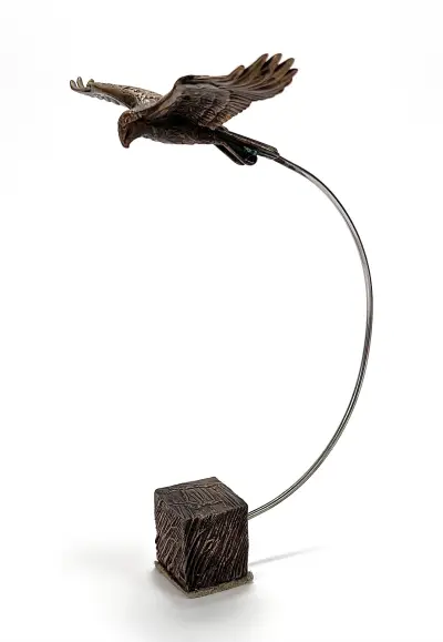 Bronzen beeld vogel, Frans van der Ven – "Marsh Harier", 1996 – kavel bij Veilinghuis Klinkhamer, Groningen