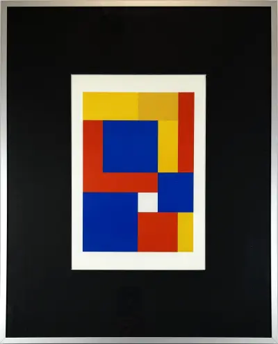 Zeefdruk, Siep van den Berg – abstracte kleurcompositie, tweede helft 20e eeuw – kavel bij Veilinghuis Klinkhamer, Groningen