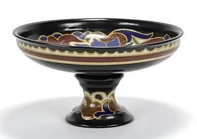 Art Deco serveerschaal, Plateelbakkerij Arnhem – decor Maya, ca. 1930 – kavel bij Veilinghuis Klinkhamer, Groningen