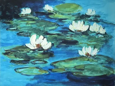 Zeefdruk, Maya Wildevuur - "Waterlelies", 2000 – kavel bij Veilinghuis Klinkhamer, Groningen