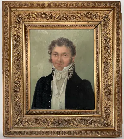Schilderij – portret van jonge man, 19e eeuw – kavel bij Veilinghuis Klinkhamer, Groningen