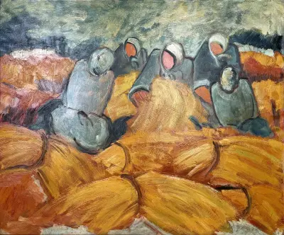 Olieverfschilderij, Sandro Negri - "Il Raccolto", 1995 – kavel bij Veilinghuis Klinkhamer, Groningen
