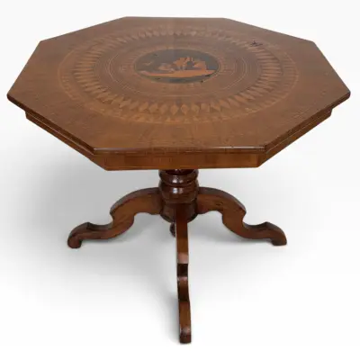Sorrento bijzettafel – tarantelladansers, Italië, circa 1900 – kavel bij Veilinghuis Klinkhamer, Groningen