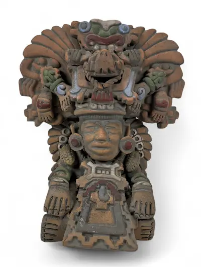 Replica Meso-Amerikaans terracotta beeld - Zapotec Cocijo, Mexico, late 20e eeuw – kavel bij Veilinghuis Klinkhamer, Groningen