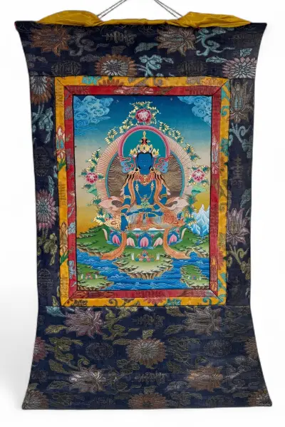 Thangka Boeddha Akshobhya – rolschildering, Tibet, 20e eeuw – kavel bij Veilinghuis Klinkhamer, Groningen