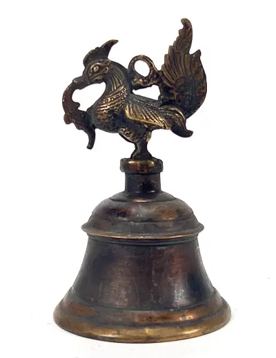 Brozen handbel met vogelbekroning - Zuidoost-Azië, ca. 1900 – kavel bij Veilinghuis Klinkhamer, Groningen