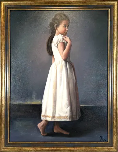 Olieverfschilderij, Jan Prins - "Ghost Child", 2019 – kavel bij Veilinghuis Klinkhamer, Groningen