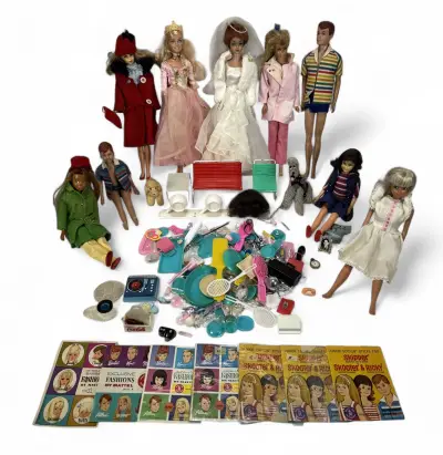 Vintage Barbiepoppen met accessoires, Mattel – Verenigde Staten, jaren '60 – kavel bij Veilinghuis Klinkhamer, Groningen