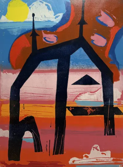 Zeefdruk, Xandra Donders – 'De vervlogen laag van Groningen', 1995 – kavel bij Veilinghuis Klinkhamer, Groningen