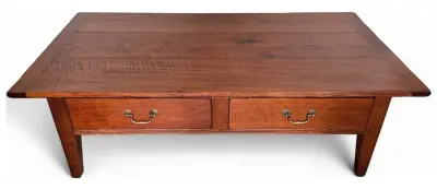 Eikenhouten salontafel met twee laden, 20e eeuw – kavel bij Veilinghuis Klinkhamer, Groningen