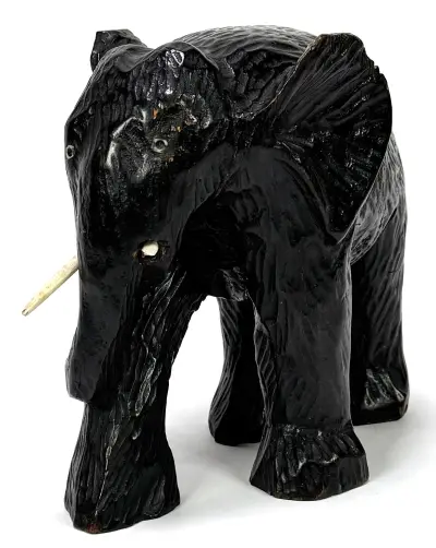Houten beeld olifant - Afrika, 20e eeuw – kavel bij Veilinghuis Klinkhamer, Groningen