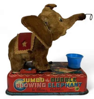 Mechanisch speelgoed, Yonezawa - "Jumbo the Bubble Blowing Elephant", Japan, jaren '60/'70 – kavel bij Veilinghuis Klinkhamer, Groningen