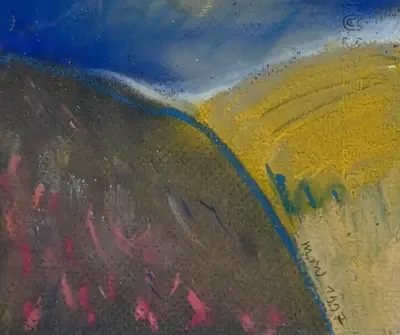 Pasteltekening, Michaël de Wilde - abstracte compositie, 1997 – kavel bij Veilinghuis Klinkhamer, Groningen