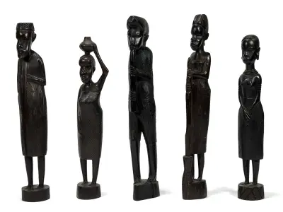 Houten beelden. Kenia - Afrika, tweede helft 20e eeuw – kavel bij Veilinghuis Klinkhamer, Groningen