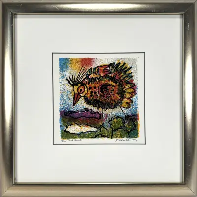 Staaldruk, Jan van der Meulen – kleurige vogel, 2004 – foto 2 – kavel bij Veilinghuis Klinkhamer, Groningen
