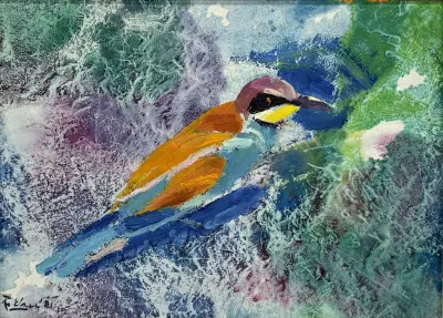 Olieverfschilderij, Ruurd Elzer – bijeneter, 1981 – kavel bij Veilinghuis Klinkhamer, Groningen