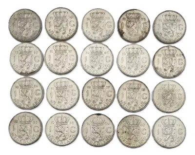 Zilveren guldens - Koningin Juliana, Nederland, 1954–1967 – kavel bij Veilinghuis Klinkhamer, Groningen