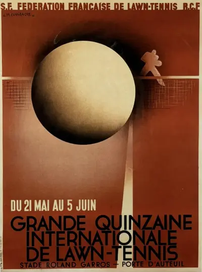 Affiche, A.M. Cassandre Art Deco – "Grande Quinzaine Internationale de Lawn-Tennis", herdruk – kavel bij Veilinghuis Klinkhamer, Groningen