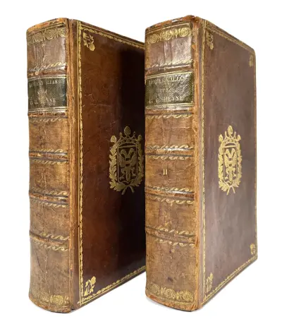 Homerus' Ilias, tweedelig uitgave met Heyne - aantekeningen in Groningse prijsbanden, 1804 – kavel bij Veilinghuis Klinkhamer, Groningen