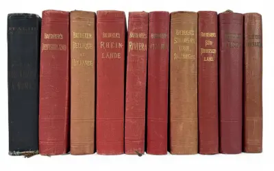 Baedeker reisboeken met topografische kaarten, begin 20e eeuw – kavel bij Veilinghuis Klinkhamer, Groningen