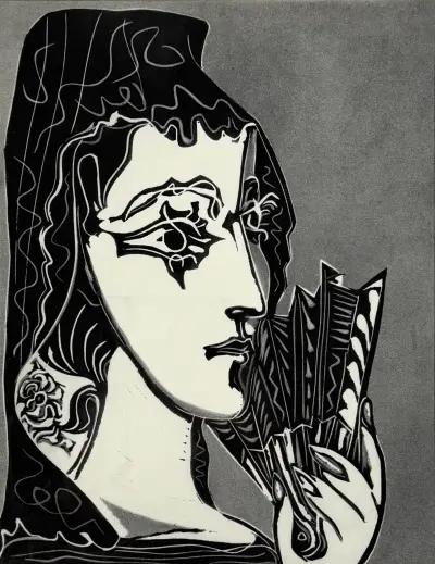 Heliogravure, Pablo Picasso – "L'Espagnole", laatste kwart 20e eeuw – kavel bij Veilinghuis Klinkhamer, Groningen
