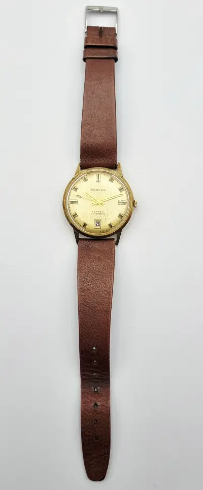 14 karaat gouden herenhorloge, Reseda – automatic 25 rubis, Zwitserland – kavel bij Veilinghuis Klinkhamer, Groningen