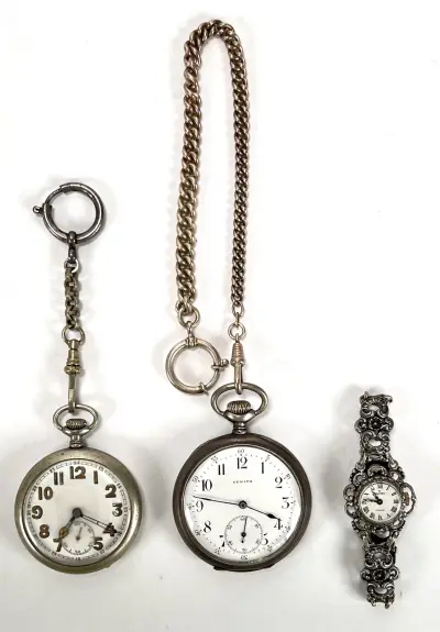 Convoluut horloges - zilver en onedel, 20e eeuw – kavel bij Veilinghuis Klinkhamer, Groningen