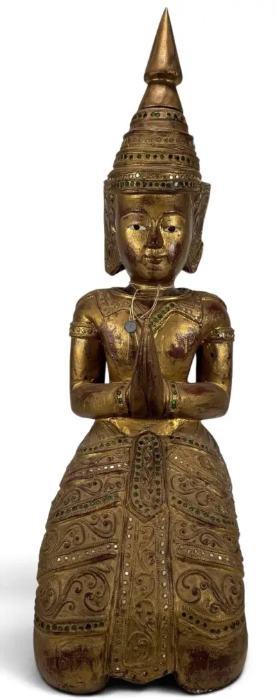 Houten Thepphanom - beschermfiguur, Thailand, 20e eeuw – kavel bij Veilinghuis Klinkhamer, Groningen