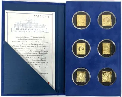 Verguld zilveren postzegels – Koninklijke Nederlandse Munt, late 20e eeuw – kavel bij Veilinghuis Klinkhamer, Groningen