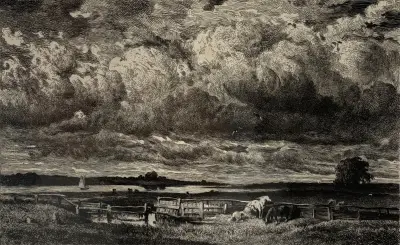 Heliogravure, Jules Dupré – "Environs de Southampton", postume druk 1890 – kavel bij Veilinghuis Klinkhamer, Groningen