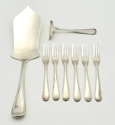 Zilveren taartbestek – rond filet, Nederland, 1918–1930 – kavel bij Veilinghuis Klinkhamer, Groningen