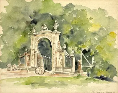 Aquarel, Barbara van der Laarse – "Poort Nienoord", 1981 – kavel bij Veilinghuis Klinkhamer, Groningen