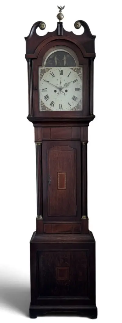 George III staand horloge - Adam en Eva wijzerplaat, ca. 1800 – kavel bij Veilinghuis Klinkhamer, Groningen