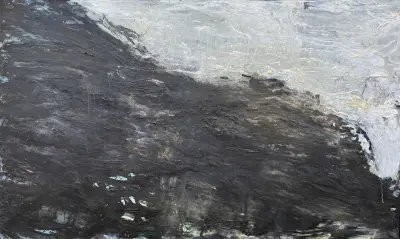 Olieverfschilderij, Pieter Stoop – abstracte compositie, 1986 – kavel bij Veilinghuis Klinkhamer, Groningen