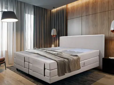 Elektrische boxspringcombinatie 180/210, M-Ray, Sense Exclusief, Beige – kavel bij Onlineveilingmeester, Groningen