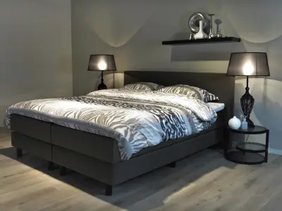 Boxspringcombinatie 180/210, M-Ray, Valencia Deluxe, Antraciet – kavel bij Onlineveilingmeester, Groningen