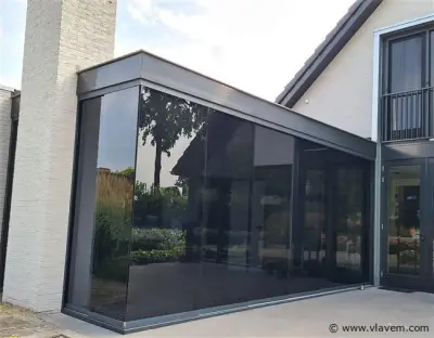 Glazen schuifdeuren mat zwart en antraciet voorzien van getint glas (gratis levering) (6241) – veiling bij Vlavem