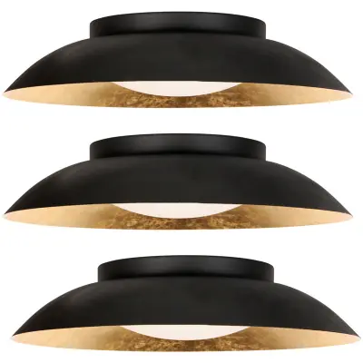 3x Plafondlamp 3 staps dimbaar, Steinhauer, Brotke 4127ZW, Zwart / Goud, 2026 – kavel bij Onlineveilingmeester, Groningen