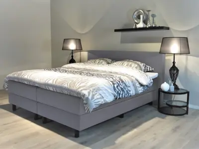 Boxspringcombinatie 180/200, M-Ray, Valencia Deluxe, Grijs – kavel bij Onlineveilingmeester, Groningen