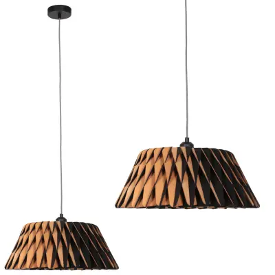 2x Zwart met blank houten hanglamp | Rond 46cm, Anne Light, Maze 3490BE, Beuken, 2026 – kavel bij Onlineveilingmeester, Groningen