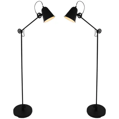 2x Zwarte staande lamp Dolphin 1325ZW met E27 fitting, Anne Light, 1325ZW, Zwart, 2026 – kavel bij Onlineveilingmeester, Groningen