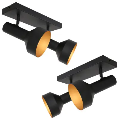 2x Zwart gouden 2 lichts plafond spot, Anne Light, Bundle 3336ZW, 2026 – kavel bij Onlineveilingmeester, Groningen