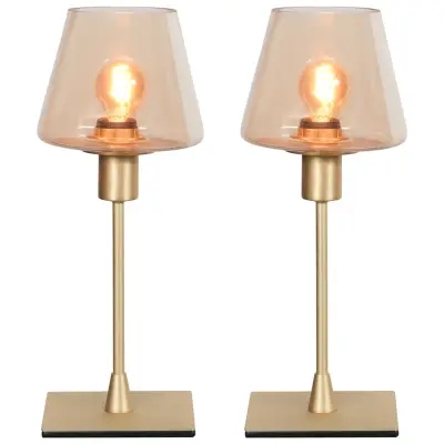 2x Tafellamp Messing E14 fitting Touch on/off, Steinhauer, Ancilla 3102ME, Goud, 2026 – kavel bij Onlineveilingmeester, Groningen