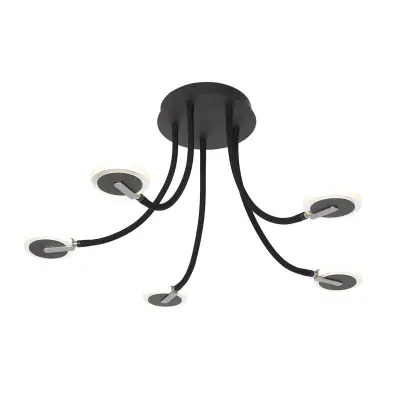Plafondlamp met glas en LED, Steinhauer, Turound 3375ZW, Zwart, 2026 – kavel bij Onlineveilingmeester, Groningen