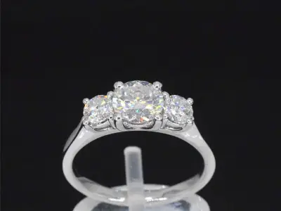 Witgouden trinity ring met 1.50 carat briljanten – kavel bij Onlineveilingmeester