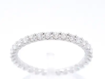 Witgouden alliance ring met briljant geslepen diamant – kavel bij Onlineveilingmeester