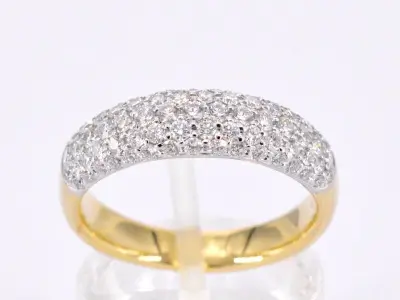 Gouden pave ring met diamanten 0.90 carat – kavel bij Onlineveilingmeester