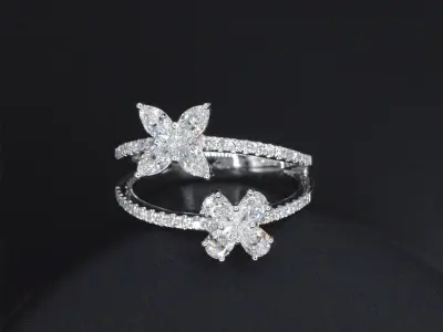 Witgouden ring met diamanten 1.30 carat – kavel bij Onlineveilingmeester