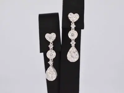 Witgouden diamanten oorhangers met diamanten 1.50 carat – kavel bij Onlineveilingmeester