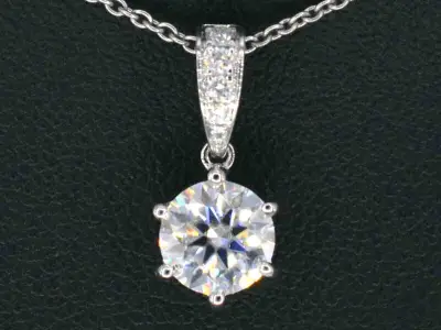Witgouden solitair hanger met een diamant van 1.00 carat, excl. ketting – kavel bij Onlineveilingmeester